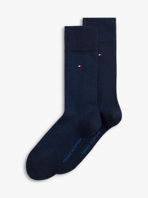 2 pack calzini con bandierina ricamata blue da uomini tommy hilfiger