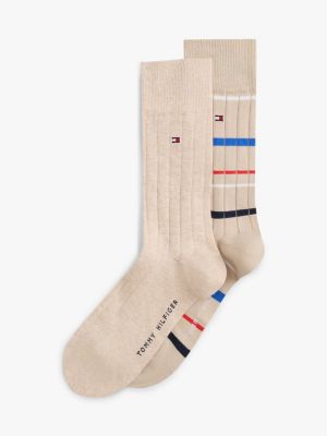 2 pack calzini con righe alla marinara brown da uomini tommy hilfiger