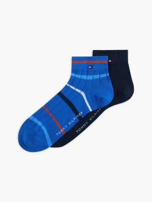 blue 2-pack breton stripe ankle socks for men tommy hilfiger