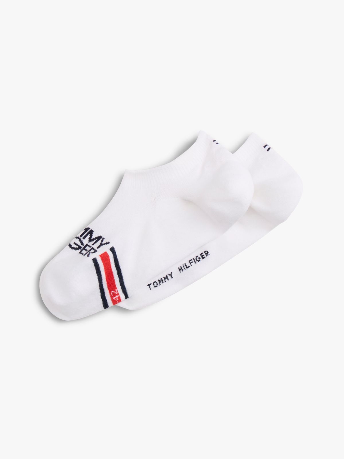 2-Pack Logo Stripe Footie Socks — White