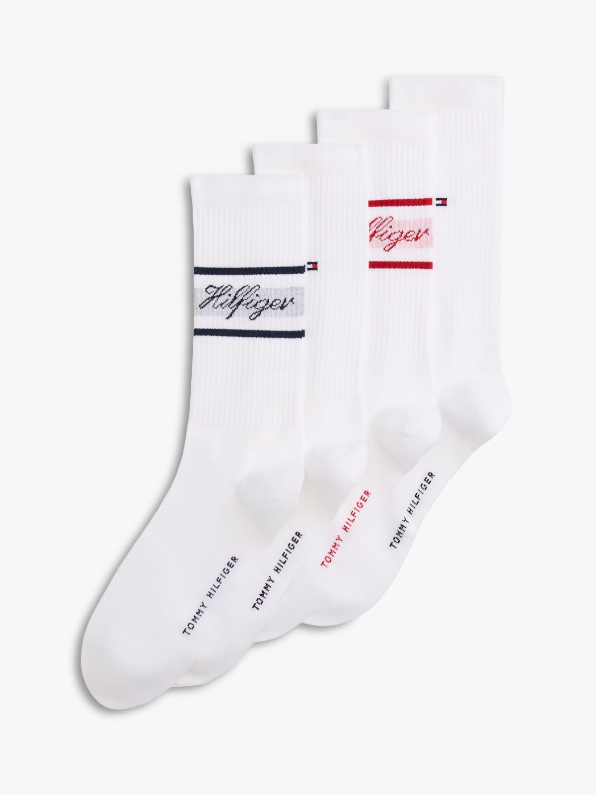 4-Pack Logo Ribbed Socks Gift Box — White