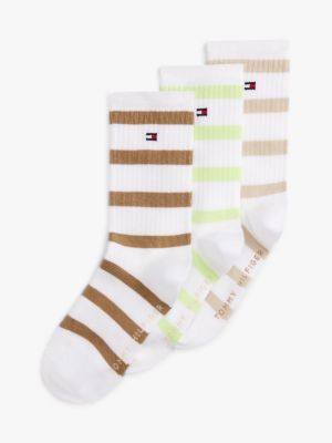 blue 3er-pack socken mit breton-streifen für gender-inclusive kinder - tommy hilfiger