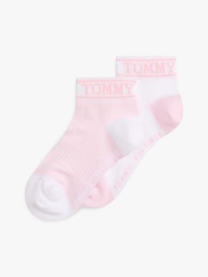 pink 2er-pack knöchelsocken mit logo für gender-inclusive kinder - tommy hilfiger