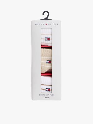 brown 3-pack breton stripe socks gift box for newborn tommy hilfiger