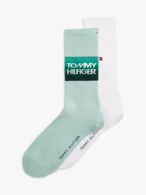 2 pack calzini con righe e logo green da uomini tommy hilfiger