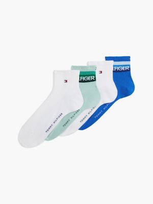 white 4-pack ankle socks for men tommy hilfiger