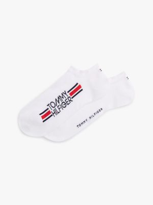 4 pack calzini sportivi con righe e logo white da uomini tommy hilfiger