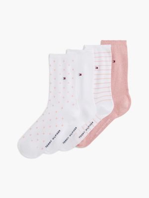 pink 4-pack classic socks for women tommy hilfiger
