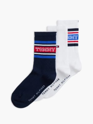 pack de 3 pares de calcetines con rayas white de diseño inclusivo infantil tommy hilfiger