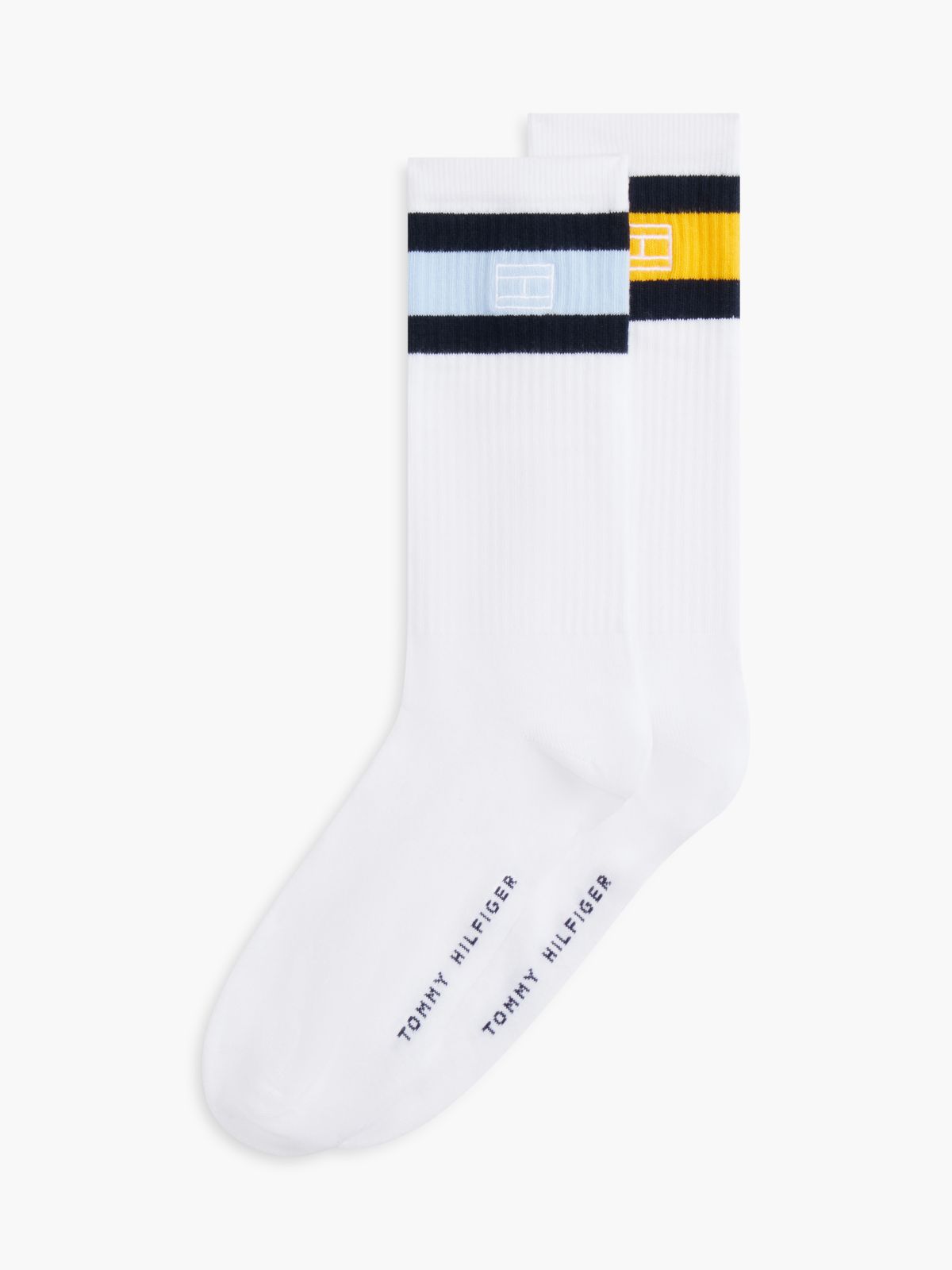2-Pack Outline Flag Embroidery Socks — Blue