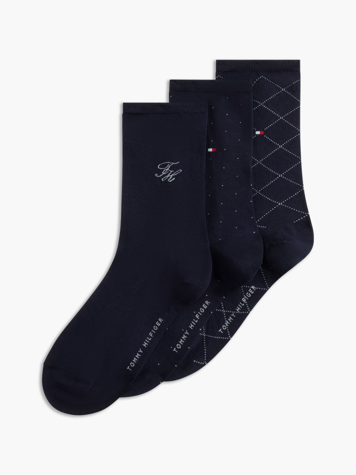 3-Pack Pattern Socks Gift Box — Blue