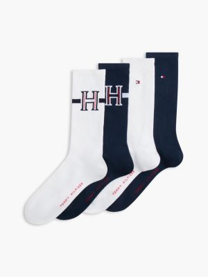 white 4-pack sports socks for men tommy hilfiger