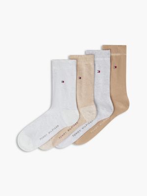 beige 4-pack mouliné socks for women tommy hilfiger