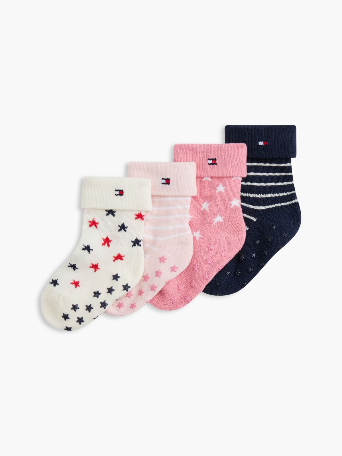 4-Pack Fold-Over Cuff Socks — Blue