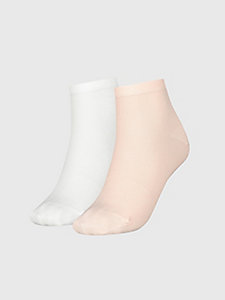 pack de 2 pares de calcetines cortos rosa de mujer tommy hilfiger