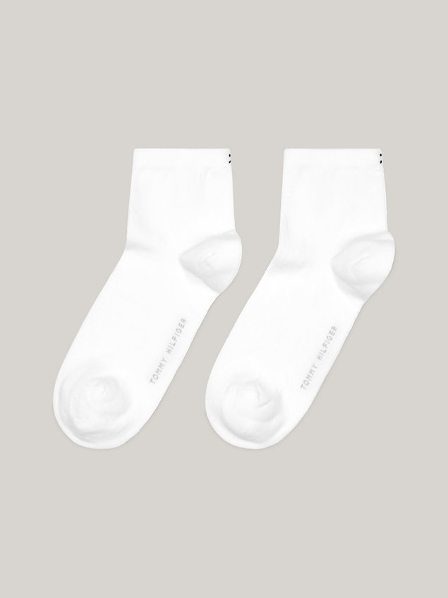 white 2-pack flag short socks for women tommy hilfiger