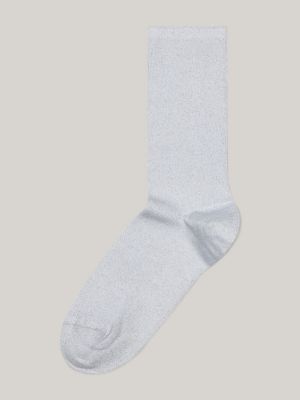 silver glitzer-stricksocken für damen - tommy hilfiger