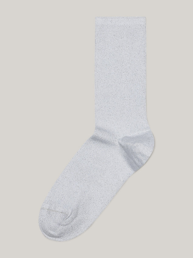silver sparkle knit socks for women tommy hilfiger