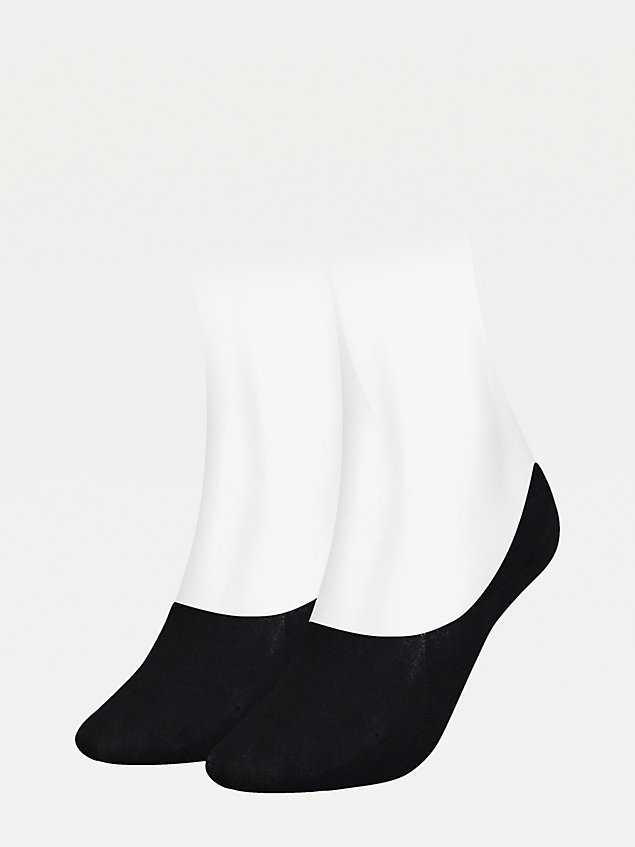 black 2-pack flag footie socks for women tommy hilfiger