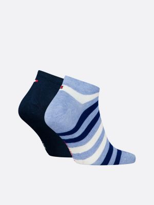 blue 2-pack duo stripe trainer socks for men tommy hilfiger