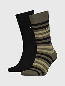 green 2-pack stripe socks for men tommy hilfiger