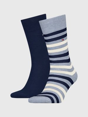 2er-Pack Classics Socken mit Streifen | Blau | Tommy Hilfiger | Wandersocken