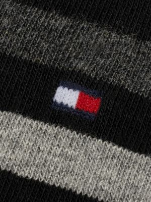 black 2-pack duo stripe socks for men tommy hilfiger