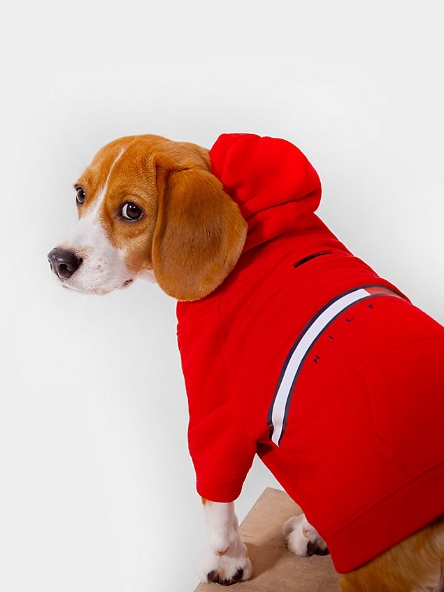 red hondenhoodie voor unisex - tommy hilfiger