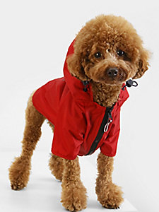 rot hunde-regenjacke mit kapuze für unisex - tommy hilfiger