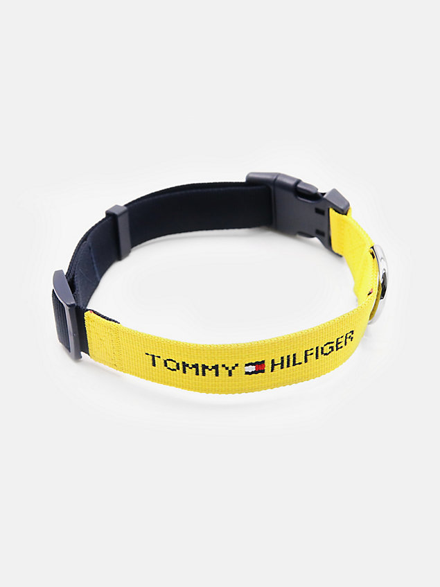 yellow dog logo webbing collar for unisex tommy hilfiger