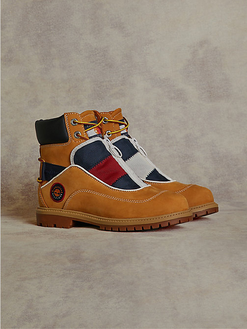yellow tommyxtimberland remixed c&s boots for women tommy hilfiger