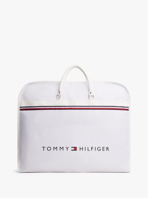 white signature tape garment bag for adults gender inclusive tommy hilfiger