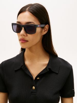 schwarz quadratische sonnenbrille für gender-inclusive erwachsene - tommy hilfiger