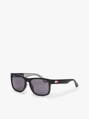 black quadratische sonnenbrille für gender-inclusive erwachsene - tommy hilfiger