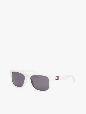 occhiali da sole con lenti quadrate bianco da gender-inclusive adulti tommy hilfiger