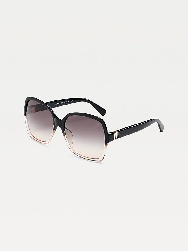 black metal trim square sunglasses for women tommy hilfiger