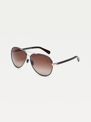 fersken nul kapsel Double Bridge Aviator Sunglasses | BLACK | Tommy Hilfiger