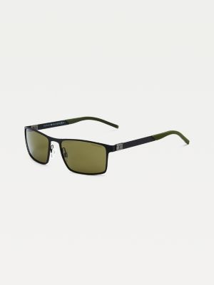 Rectangular Metal Frame Sunglasses Green Tommy Hilfiger