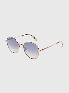 gold round frame sunglasses for women tommy hilfiger