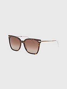 gafas de sol cat-eye marrón de mujer tommy hilfiger