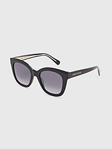 gafas de sol cat-eye de acetato negro de mujer tommy hilfiger