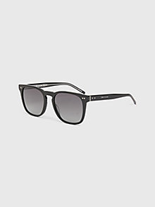 czarny prostokątne okulary przeciwsłoneczne dla mężczyźni - tommy hilfiger