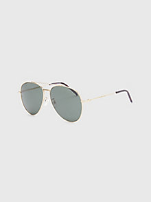 gold double bridge aviator sunglasses for men tommy hilfiger