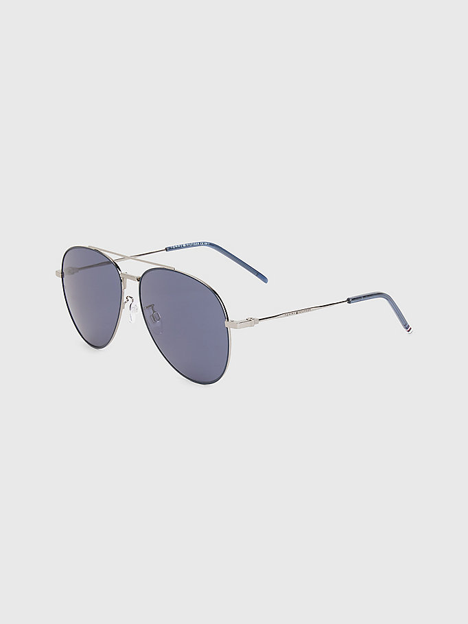 blue double bridge aviator sunglasses for men tommy hilfiger