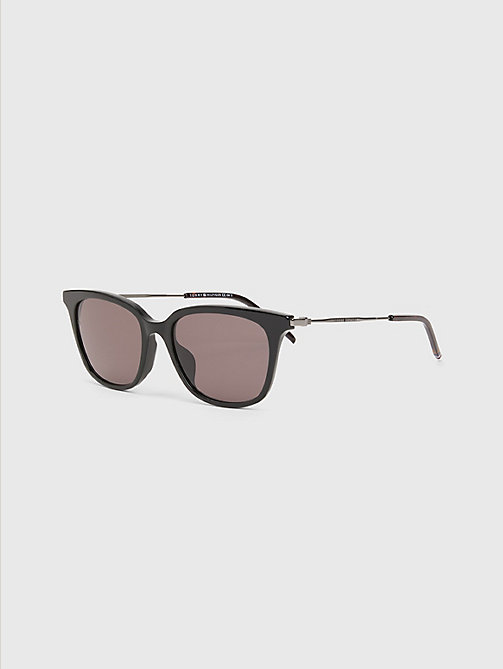 czarny kwadratowe okulary przeciwsłoneczne dla mężczyźni - tommy hilfiger