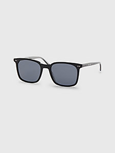 black rectangular tortoiseshell sunglasses for men tommy hilfiger