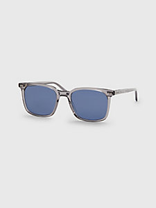 grey rectangular tortoiseshell sunglasses for men tommy hilfiger
