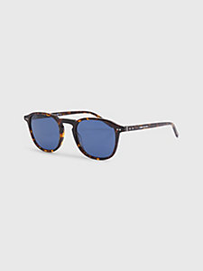 brown round lens tortoiseshell sunglasses for men tommy hilfiger