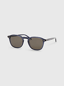 grau runde sonnenbrille in schildpatt-optik für herren - tommy hilfiger