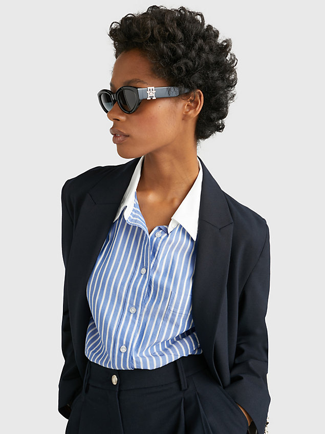 black modern prep sonnenbrille für damen - tommy hilfiger